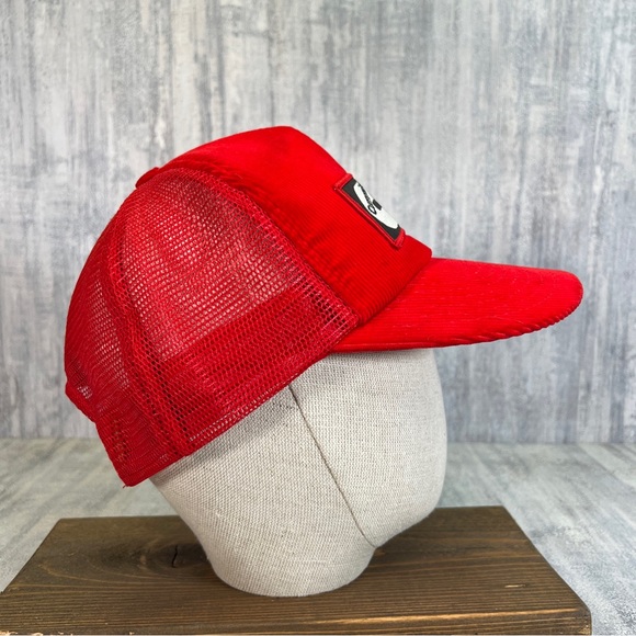 Vintage Cummins Snapback Trucker Hat Cap Corduroy Red Adjustable - Picture 5 of 12